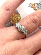 Load image into Gallery viewer, Old Cut Diamond Trilogy Ring Set in platinum