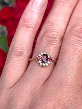 Load image into Gallery viewer, Ruby and Diamond Cluster Ring Set in 18ct Yellow Gold