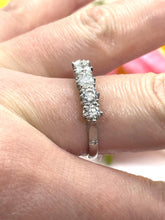 Load image into Gallery viewer, 5 Stone Diamond Ring Set in Platinum