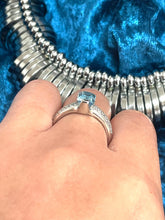 Load image into Gallery viewer, Aquamarine and Diamond Ring Set in 18ct White Gold