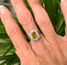 Load image into Gallery viewer, Yellow Sapphire and Diamond Ring Set in Platinum