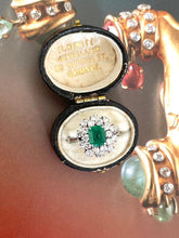 Load image into Gallery viewer, Emerald and Diamond Ring Set in White Gold