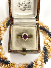 Load image into Gallery viewer, Ruby and Diamond Cluster Ring Set in 18ct Yellow Gold
