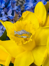 Load image into Gallery viewer, Three Row Diamond Ring with a Twist in 18ct White Gold