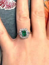 Load image into Gallery viewer, Emerald and Diamond Ring Set in Platinum