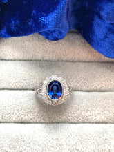 Load image into Gallery viewer, Blue Sapphire and Diamond Ring Set in Platinum