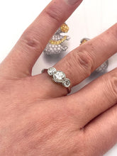 Load image into Gallery viewer, Old Cut Diamond Trilogy Ring Set in platinum