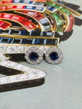 Load image into Gallery viewer, Sumptuous Sapphire & Diamond Stud Earrings