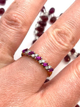 Load image into Gallery viewer, Ruby and Diamond Half Eternity Ring