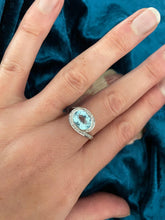 Load image into Gallery viewer, Topaz and Diamond Ring Set in 18ct White Gold