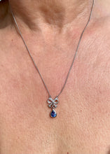 Load image into Gallery viewer, Sapphire and Diamond Fixed Pendant in 18ct White Gold