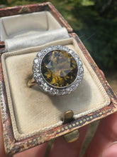 Load image into Gallery viewer, Rare Hepatite & Diamond Halo Ring, 18ct Yellow Gold