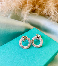 Load image into Gallery viewer, Pavé Set Circular Silver Earrings