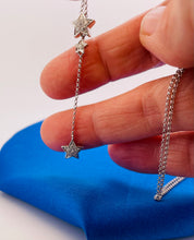 Load image into Gallery viewer, Triple Star Diamond Pendant in 18ct White Gold with 18ct White Gold Chain