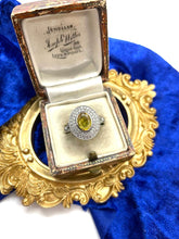 Load image into Gallery viewer, Yellow Sapphire and Diamond Ring Set in Platinum