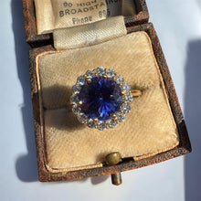 Load image into Gallery viewer, Tanzanite and Diamond Halo Ring