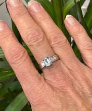 Load image into Gallery viewer, Aquamarine and Diamond Ring in 18ct White Gold