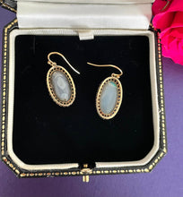 Load image into Gallery viewer, Opal Earrings with Emeralds and Blue Sapphires in 18ct Yellow Gold