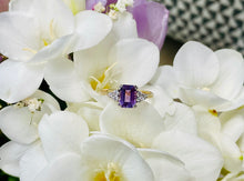Load image into Gallery viewer, Amethyst and Diamond Ring in 9ct Yellow Gold