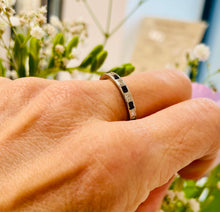 Load image into Gallery viewer, Full Eternity Ring with Blue Sapphires and Diamonds in Platinum