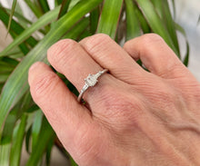 Load image into Gallery viewer, Emerald and Tapered Baguette Cut Diamond Ring in Platinum