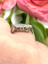 Load image into Gallery viewer, Emerald and Diamond Ring Set in Platinum