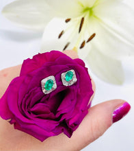 Load image into Gallery viewer, Stunning Emerald Studs Set in 18ct White Gold