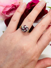 Load image into Gallery viewer, Ruby and Diamond Cluster Ring
