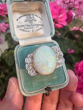 Load image into Gallery viewer, Antique Opal & Diamond Ring in 18ct Gold