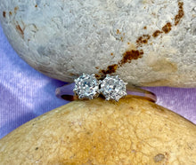 Load image into Gallery viewer, Old Cut Diamond 2 Stone Ring in 18ct Yellow Gold and Platinum