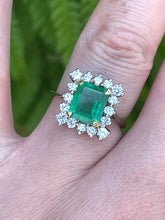 Load image into Gallery viewer, Preloved Emerald and Diamond Ring