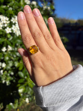 Load image into Gallery viewer, 11.09ct Yellow Sapphire & Diamond Ring in 18ct Yellow Gold