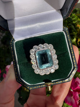 Load image into Gallery viewer, Platinum Aquamarine & Diamond Statement Ring
