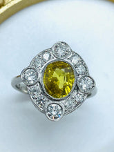 Load image into Gallery viewer, Yellow Sapphire and Diamond Ring Set in Platinum