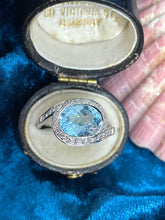 Load image into Gallery viewer, Topaz and Diamond Ring Set in 18ct White Gold