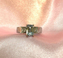 Load image into Gallery viewer, Aquamarine and Diamond Ring in 18ct White Gold