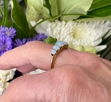 Load image into Gallery viewer, Five Stone Opal Ring in 18ct Yellow Gold