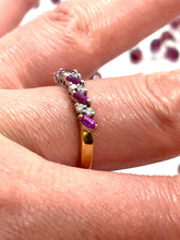 Load image into Gallery viewer, Ruby and Diamond Half Eternity Ring