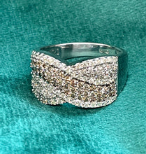 Load image into Gallery viewer, Champagne and White Diamond Ring in 14ct White Gold