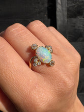 Load image into Gallery viewer, Antique 18ct Gold Opal & Diamond Cluster Ring