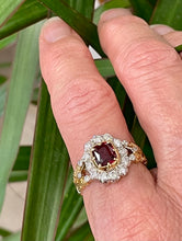Load image into Gallery viewer, Certified Ruby and Diamond Cluster Ring Set in 18ct Yellow Gold