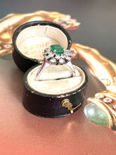Load image into Gallery viewer, Emerald and Diamond Ring Set in White Gold