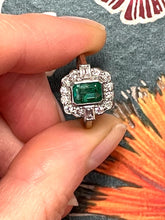 Load image into Gallery viewer, Emerald and Diamond Ring Set in Platinum