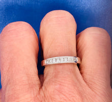 Load image into Gallery viewer, Half Eternity Princess Cut Diamond Ring in 18ct White Gold