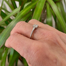Load image into Gallery viewer, Emerald and Tapered Baguette Cut Diamond Ring in Platinum