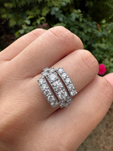 Load image into Gallery viewer, Vintage Platinum & Diamond Cluster Dress Ring