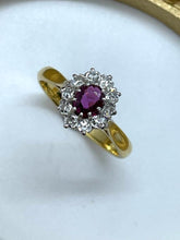 Load image into Gallery viewer, Ruby and Diamond Ring Set in 18ct Yellow Gold