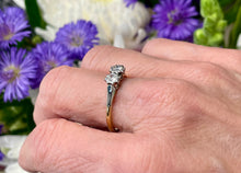 Load image into Gallery viewer, Old Cut Diamond 2 Stone Ring in 18ct Yellow Gold and Platinum