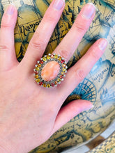 Load image into Gallery viewer, Astonishing Sapphire, Diamond and Coral Ring!