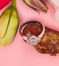 Load image into Gallery viewer, Clover Diamond Ring in 18ct White Gold